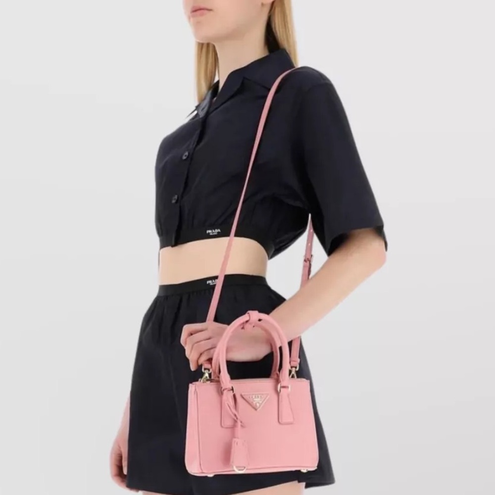 LIKE NEW! Authenticated Prada GALLERIA Pink Mini MACRO SMALL Bag DAINTY CUTE
